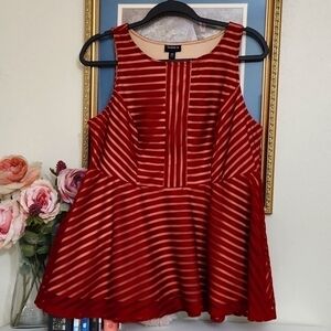 Torrid peplum Coctail Party Blouse Lace lined 00 M 10